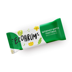 Пастила Eco hrum без сахара, Шпинат - Мята 20 грамм - фото 20151