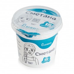 Сметана 15% Олония стакан 330г БЗМЖ - фото 20664