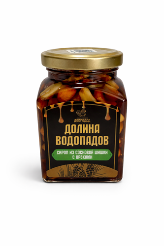 Сироп из сосновой шишки с орехами Долина водопадов - арахис, грецкий, косточка абрикоса)300 г - фото 23919