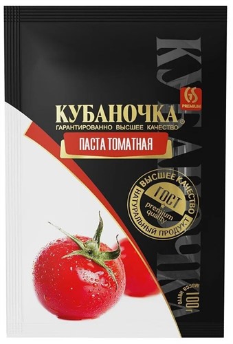 Томатная паста ТМ Кубаночка сашет 100 гр - фото 24006