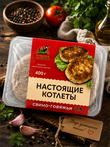 Котлеты Карельские рецепты свино-говяжьи 400г - фото 24118