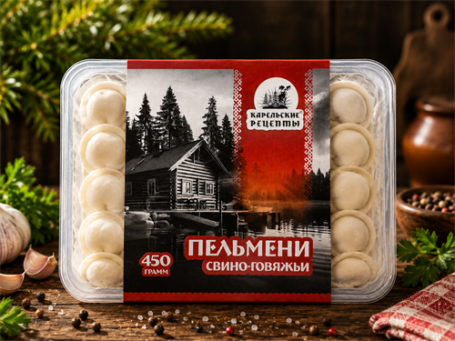 Пельмени Карельские рецепты (свино - говяжьи) Кижские 450г - фото 24126