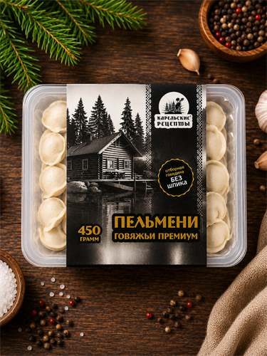 Пельмени Карельские рецепты говяжьи Премиум 450г - фото 24127