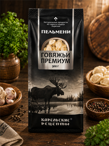 Пельмени Карельские рецепты говяжьи Премиум 900г - фото 24168