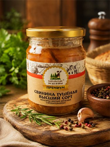 Свинина тушеная в/с Карельские рецепты 500г - фото 24238