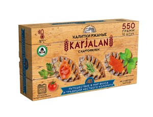 Калитки с картофелем Karjalan  550г в упаковке (10шт )