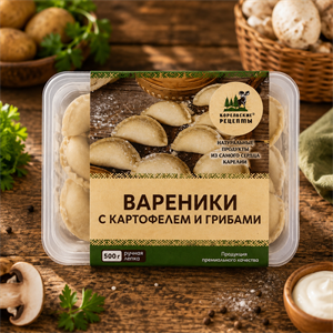 Вареники картофельные с белыми грибами 0,5 кг Карельские Рецепты